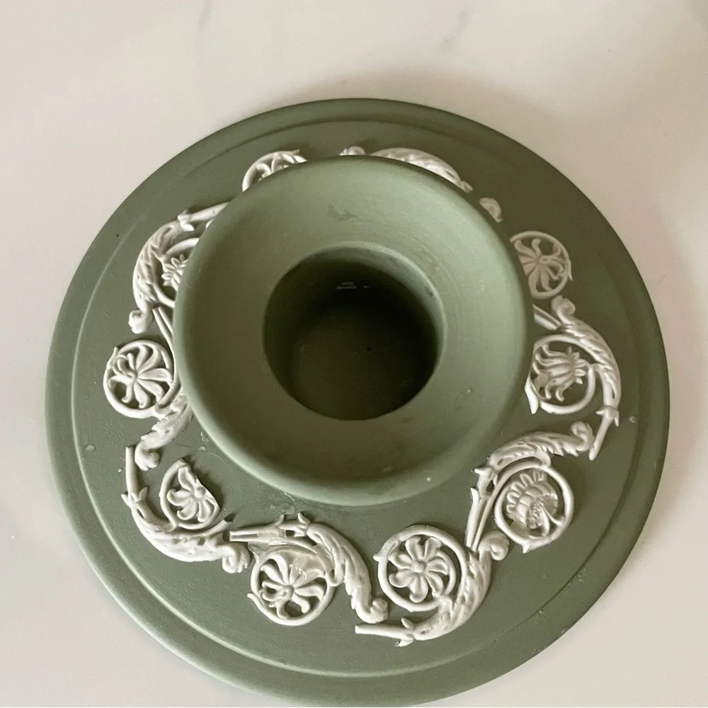 Green Taper Candle Holder - Jasperware by Wedgwood